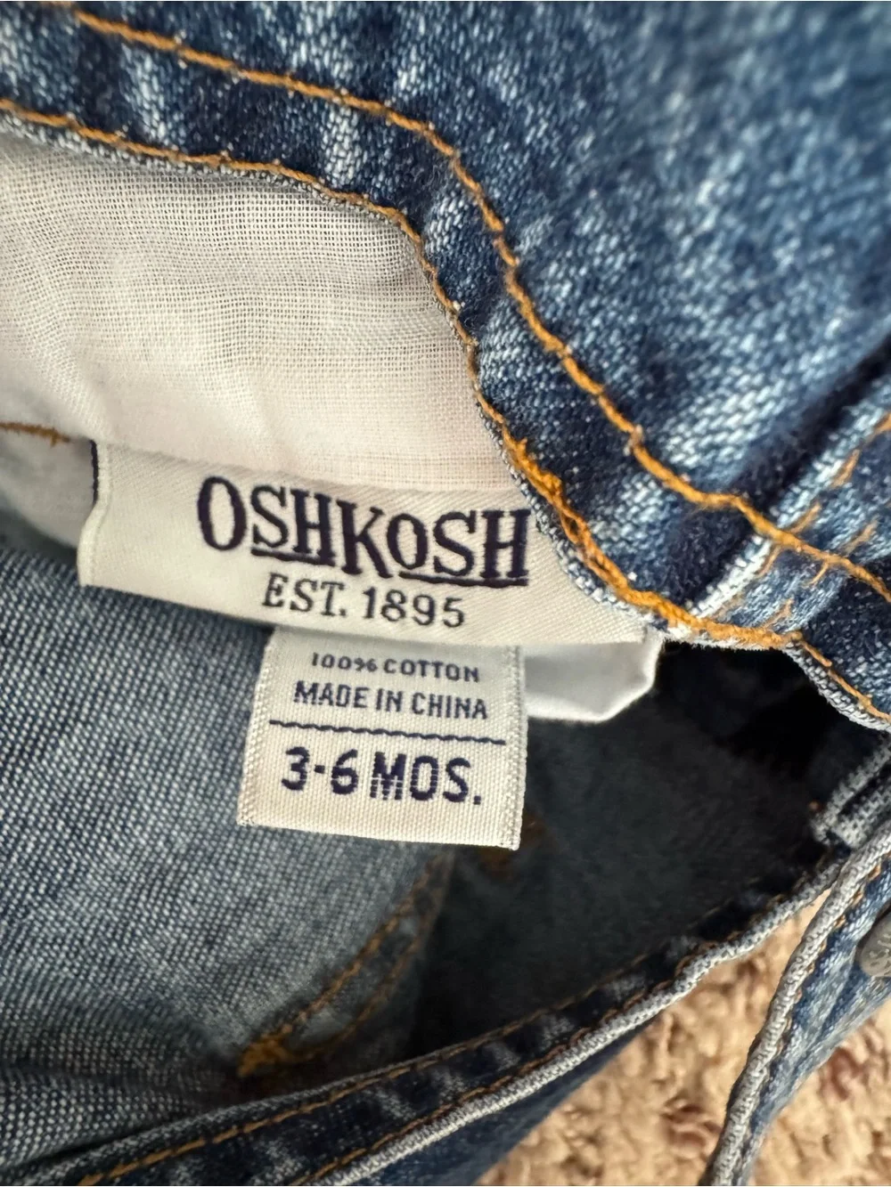 OshKosh B'gosh Blue Denim overalls size 3-6 months